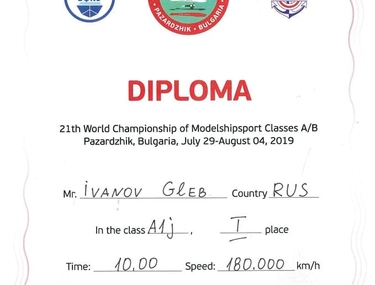 Сертификат Иванов Глеб Владиславович
