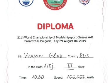 Сертификат Иванов Глеб Владиславович