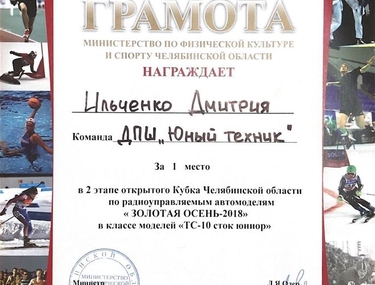 Сертификат Ильченко Дмитрий Андреевич